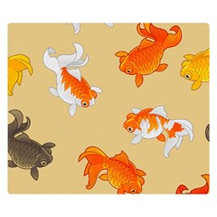 Gold Fish Seamless Pattern Background Flano Blanket (small) by Pakemis