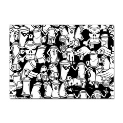 Graffiti Spray Can Characters Seamless Pattern Sticker A4 (10 Pack)