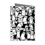 Graffiti Spray Can Characters Seamless Pattern Mini Greeting Card Right