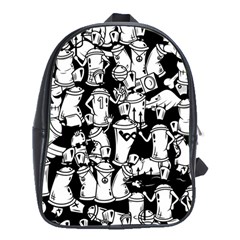 Graffiti Spray Can Characters Seamless Pattern School Bag (xl) by Pakemis