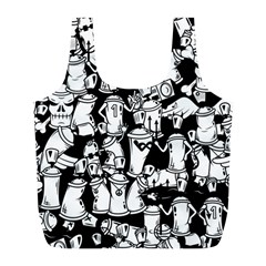 Graffiti Spray Can Characters Seamless Pattern Full Print Recycle Bag (l) by Pakemis