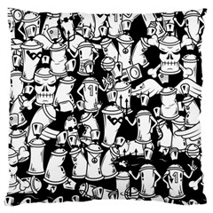 Graffiti Spray Can Characters Seamless Pattern Large Flano Cushion Case (two Sides) by Pakemis