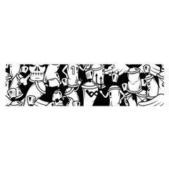 Graffiti Spray Can Characters Seamless Pattern Oblong Satin Scarf (16  X 60 ) by Pakemis