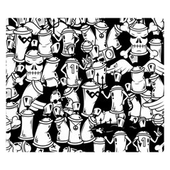 Graffiti Spray Can Characters Seamless Pattern Flano Blanket (small)