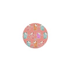 Cute Kawaii Kittens Seamless Pattern 1  Mini Buttons by Pakemis