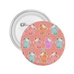 Cute Kawaii Kittens Seamless Pattern 2 25  Buttons by Pakemis