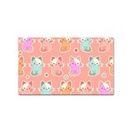 Cute Kawaii Kittens Seamless Pattern Sticker (Rectangular) Front