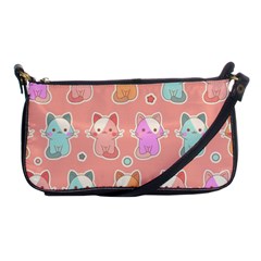 Cute Kawaii Kittens Seamless Pattern Shoulder Clutch Bag by Pakemis