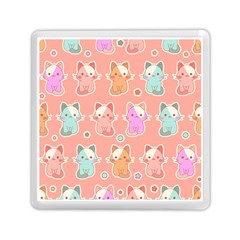 Cute Kawaii Kittens Seamless Pattern Memory Card Reader (square) by Pakemis