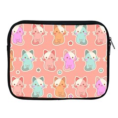 Cute Kawaii Kittens Seamless Pattern Apple Ipad 2/3/4 Zipper Cases by Pakemis