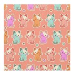 Cute Kawaii Kittens Seamless Pattern Banner and Sign 4  x 4  Front