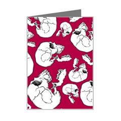 Terrible Frightening Seamless Pattern With Skull Mini Greeting Card