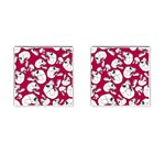 Terrible Frightening Seamless Pattern With Skull Cufflinks (Square) Front(Pair)