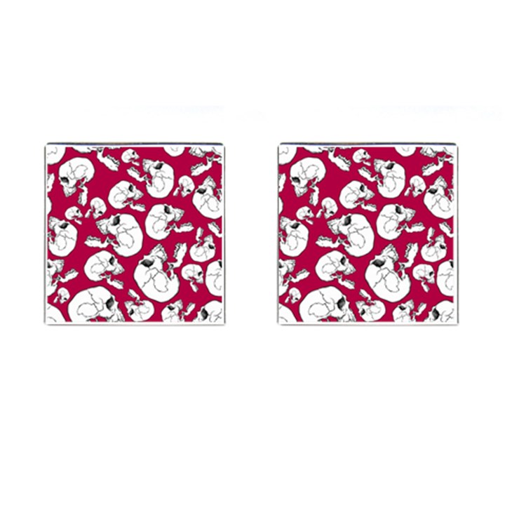 Terrible Frightening Seamless Pattern With Skull Cufflinks (Square)