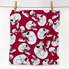 Terrible Frightening Seamless Pattern With Skull Face Towel by Pakemis