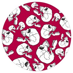 Terrible Frightening Seamless Pattern With Skull Round Trivet by Pakemis