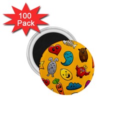 Graffiti Characters Seamless Ornament 1 75  Magnets (100 Pack)  by Pakemis