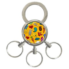 Graffiti Characters Seamless Ornament 3-ring Key Chain by Pakemis