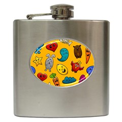 Graffiti Characters Seamless Ornament Hip Flask (6 Oz) by Pakemis