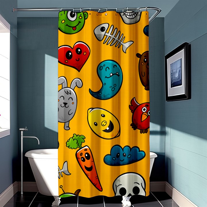 Graffiti Characters Seamless Ornament Shower Curtain 36  x 72  (Stall) 