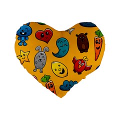 Graffiti Characters Seamless Ornament Standard 16  Premium Heart Shape Cushions by Pakemis