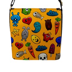 Graffiti Characters Seamless Ornament Flap Closure Messenger Bag (l) by Pakemis