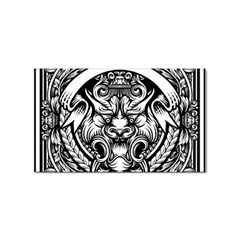 Tiger Illustration Vintage Border Frame Engraving With Retro Ornament Pattern Antique Rococo Style D Sticker (rectangular) by Pakemis