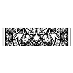 Tiger Illustration Vintage Border Frame Engraving With Retro Ornament Pattern Antique Rococo Style D Oblong Satin Scarf (16  X 60 ) by Pakemis