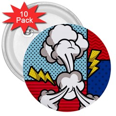 Rays Smoke Pop Art Style Vector Illustration 3  Buttons (10 Pack)  by Pakemis