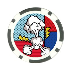 Rays Smoke Pop Art Style Vector Illustration Poker Chip Card Guard by Pakemis