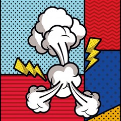 Rays Smoke Pop Art Style Vector Illustration Play Mat (square)