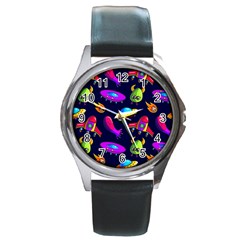 Space Pattern Round Metal Watch by Pakemis