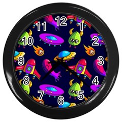 Space Pattern Wall Clock (black) by Pakemis