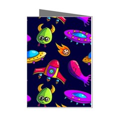 Space Pattern Mini Greeting Cards (pkg Of 8) by Pakemis