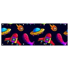 Space Pattern Banner And Sign 9  X 3  by Pakemis