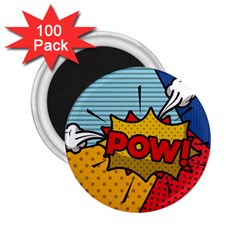 Pow Word Pop Art Style Expression Vector 2 25  Magnets (100 Pack)  by Pakemis