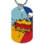 Pow Word Pop Art Style Expression Vector Dog Tag (One Side) Front