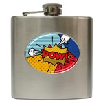 Pow Word Pop Art Style Expression Vector Hip Flask (6 oz) Front