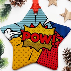 Pow Word Pop Art Style Expression Vector Star Ornament (two Sides) by Pakemis