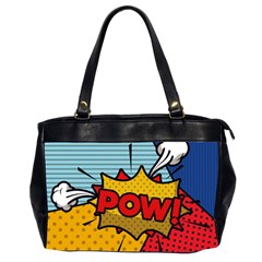 Pow Word Pop Art Style Expression Vector Oversize Office Handbag (2 Sides) by Pakemis