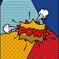 Pow Word Pop Art Style Expression Vector Play Mat (rectangle) by Pakemis