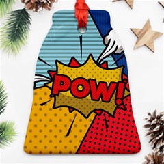 Pow Word Pop Art Style Expression Vector Bell Ornament (two Sides) by Pakemis