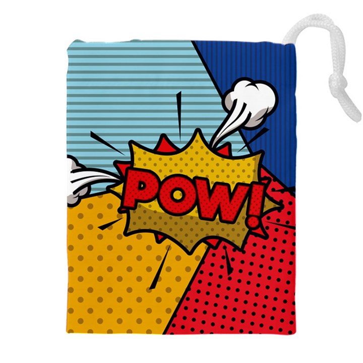 Pow Word Pop Art Style Expression Vector Drawstring Pouch (5XL)