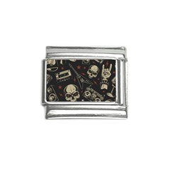 Grunge Seamless Pattern With Skulls Italian Charm (9mm)