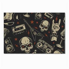 Grunge Seamless Pattern With Skulls Postcard 4 x 6  (pkg Of 10) by Pakemis