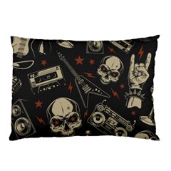 Grunge Seamless Pattern With Skulls Pillow Case by Pakemis