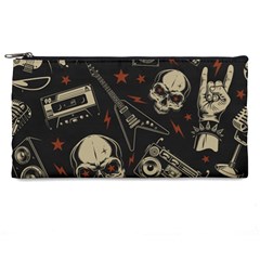 Grunge Seamless Pattern With Skulls Pencil Case by Pakemis