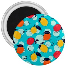 Pop Art Style Citrus Seamless Pattern 3  Magnets by Pakemis