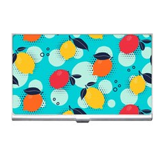 Pop Art Style Citrus Seamless Pattern Business Card Holder by Pakemis