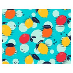 Pop Art Style Citrus Seamless Pattern Double Sided Flano Blanket (medium) by Pakemis